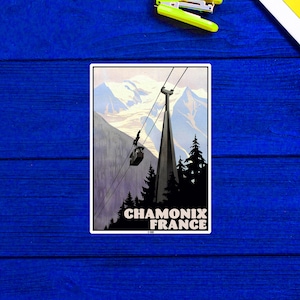 Ski Chamonix Frankreich Ski fahren Aufkleber 4 &quot;Wandern