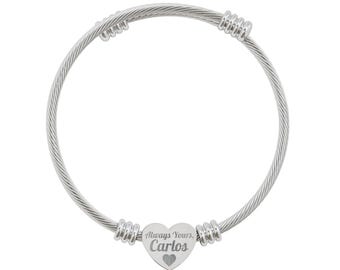 Personligt hjärtmanschettarmband Anpassat namnarmband Gåva Personligt namnarmband