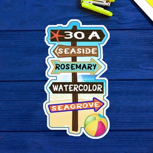 30 A FLORIDA Seaside Watercolor Beach DECAL STICKER 3.75&quot;