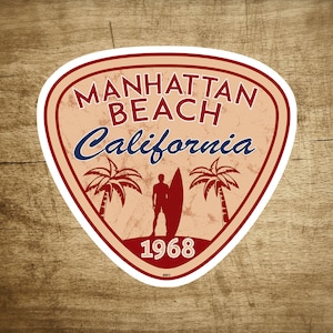 Manhattan Beach California Surf Decal Sticker 3&quot; Surfing Pacific Ocean