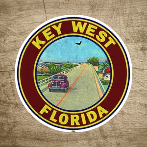Key West Overseas Highway Sticker Decal 3&quot; x 3&quot; Florida Keys Vintage Style