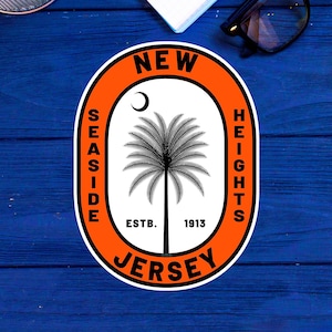 Seaside Heights New Jersey Decal Sticker Beach Travel Vacation Souvenir Stickers Vinyl Indoor Or Outdoor for Laptops And Tumblers