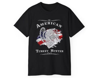 American Turkey Hunter Tee | Patriotic Flag Turkey Hunting Shirt