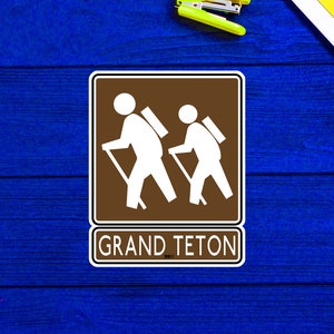 Grand Teton National Park Wyoming Hike Vinyl-Aufkleber 3 "x 3,8"