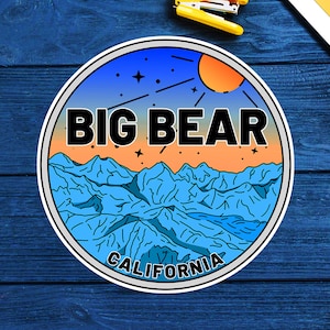 Skiing Big Bear California Sticker Decal Ski Skier Lake Vinyl 3&quot;