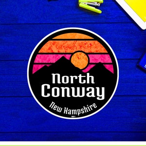 Ski North Conway New Hampshire Skiing Hiking Camping Biking Bike Sticker 3&quot;