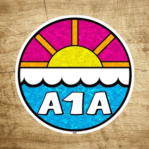 3&quot; A1A Florida East Coast BEACH Decal Sticker Atlantic Ocean Key West Miami