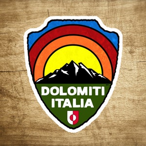 Ski Dolomiti Italia Decal Sticker Vinyl 3.25&quot; x 2.75&quot; Dolomites Italy Skiing x8