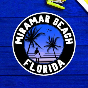 Miramar Beach Florida Beach Sticker Decal 3&quot; Vinyl