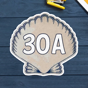 30A Florida Emerald Coast 30 A Beach Decal Sticker Shell Destin 3&quot;