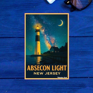 Absecon Light Decal Sticker Vinyl Atlantic City New Jersey Lighthouse 4&quot; NJ Travel Vacation Souvenir