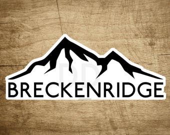 Calcomanía de esquí de Breckenridge, Colorado, de 4" x 1.6", ideal para esquiar y hacer snowboard en las montañas.
