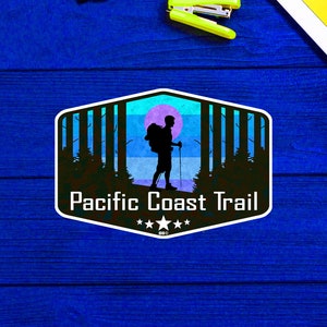 Pacific Coast Trail California Oregon Washington Hiking Sticker 3.75&quot;