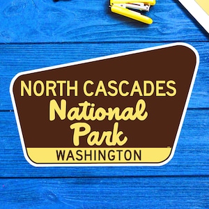Sticker de voyage North Cascades National Park Washington 3,75 po. vinyle