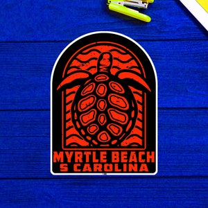 Myrtle Beach South Carolina Beach Sea Turtle Sticker 4"