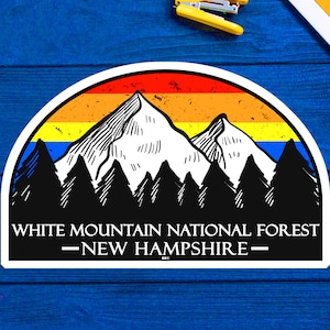 White Mountain National Forest Decal Sticker 4&quot;  New Hampshire Sign