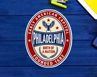 Philadelphia Pennsylvania Vintage reissticker sticker 4" Liberty Eagle