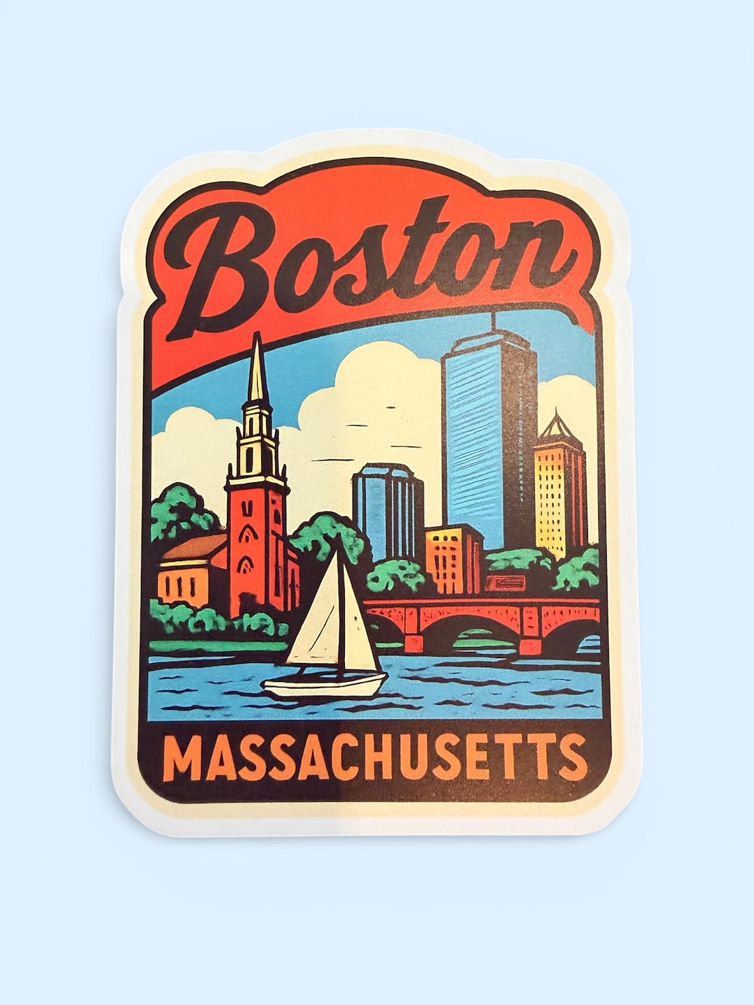 Boston Massachusetts Sticker Decal – Vinyl Travel Vacation Souvenir (2. ...