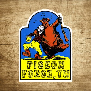 Pigeon Forge Tennessee Decal Sticker 3.75&quot; x 2.75&quot; Great Smoky Mountains Gatlinburg Vinyl