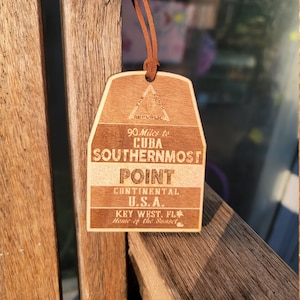 Key West Buoy Ornament 3.5&quot; Sounthernmost Point Florida Christmas Backpack Hanger Car Mirror
