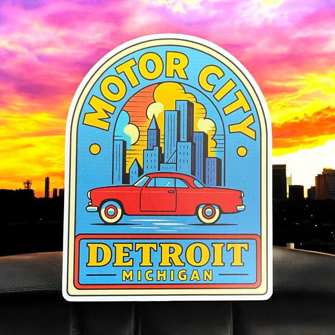 Detroit Michigan Sticker Vinyl Decal Vintage Style Car Souvenir MI - Etsy