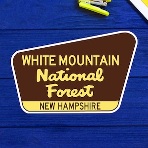 White Mountain National Forest Decal Sticker 3.75&quot;  New Hampshire Sign