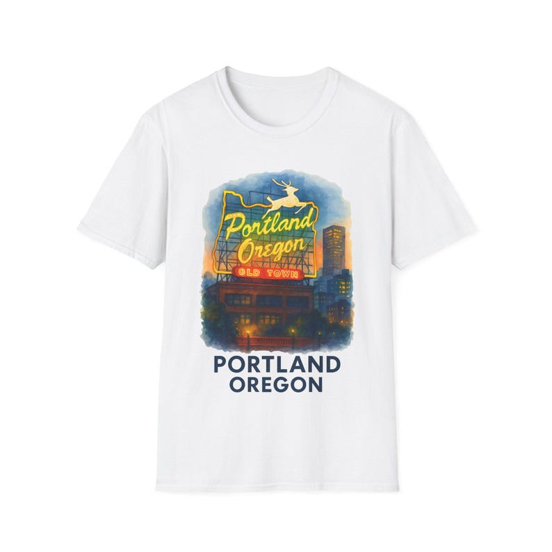 Portland Oregon Softstyle T-Shirt, lässiges T-Shirt, Reise-Souvenir-Shirt - Unisex-Kleidung, trendiges Top, bequemes T-Shirt, Urlaubs-Shirt, Geschenk Bild 2