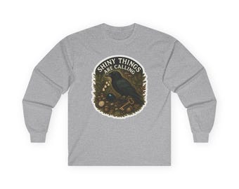 Crow Core Graphic Långärmad T-shirt: Shiny Things Unisex-tröja
