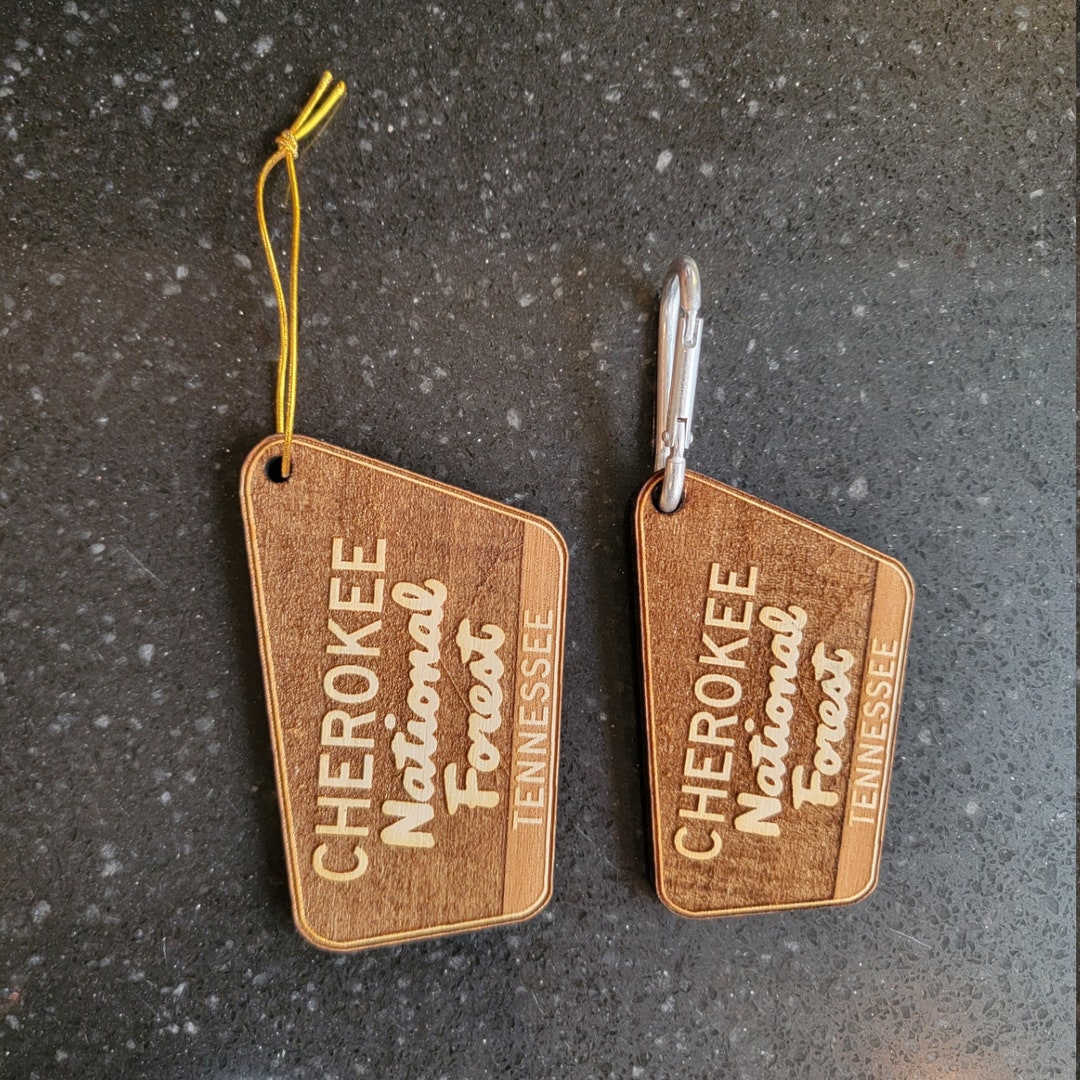 Cherokee National Forest Wood Keychain or Ornament Tennessee Laser Cut ...