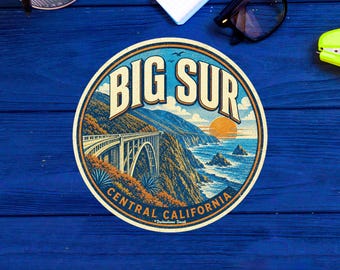 Big Sur California Vintage Travel Sticker Decal Laptop Bumper