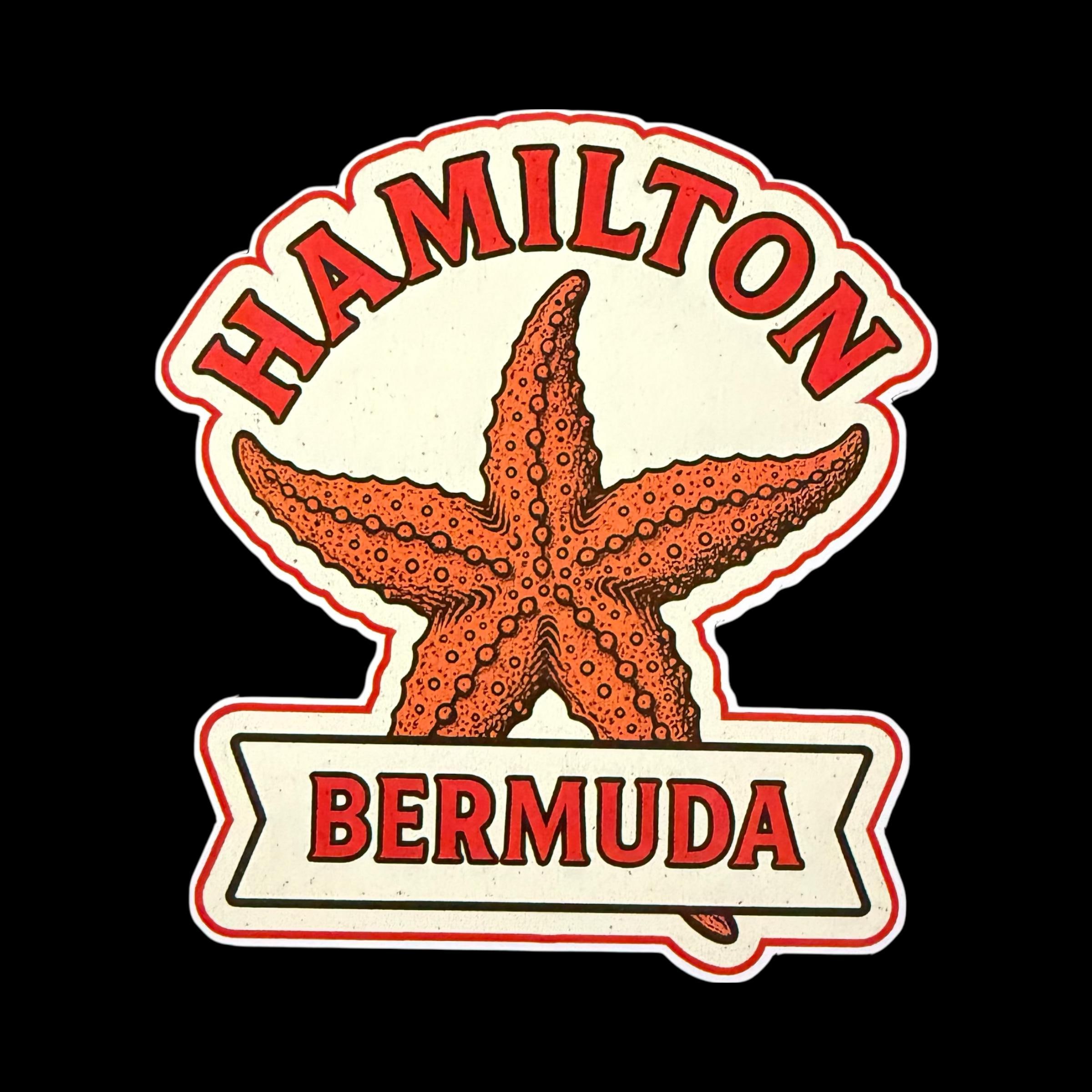 Hamilton Bermuda Sticker – Vintage Travel Decal, Tropical Island 