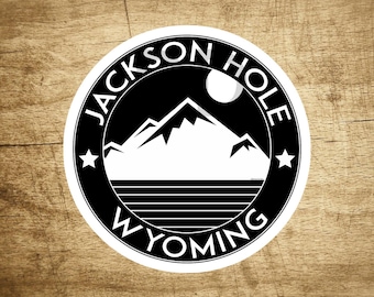 Skiing Jackson Hole Wyoming Sticker Decal Hike Ski Snowboard Mountain Bike Vinyl 3.5" x 3.5"