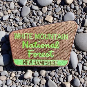 White Mountain National Forest Patch Embroidered 3.75&quot; x 2.5&quot; New Hampshire Iron On Or Sew On NEW