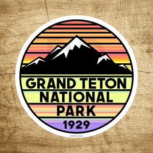 GRAND TETON National Park Wyoming Mountains Aufkleber 7,5 cm x 7,5 cm
