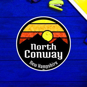 Ski North Conway New Hampshire Skiing Hiking Camping Biking Bike Sticker 3&quot;