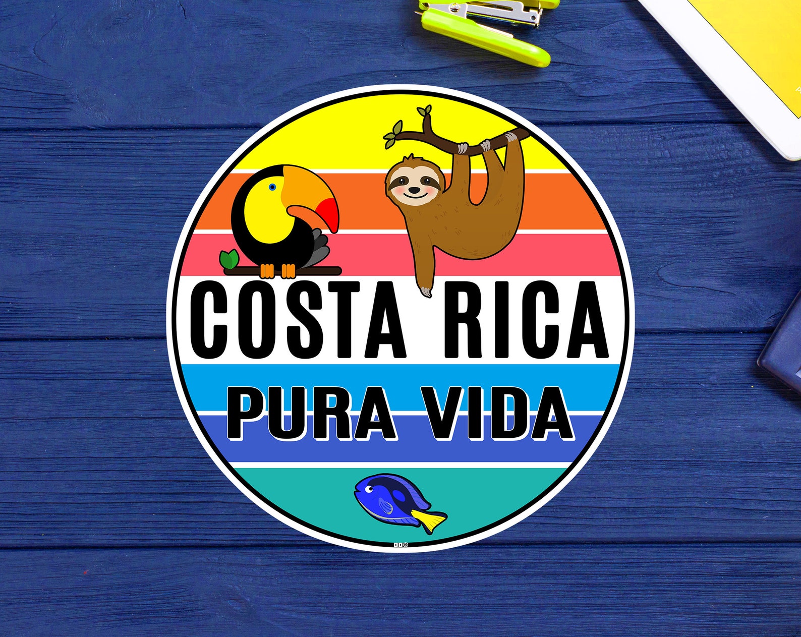 Costa Rica Pura Vida Sticker Decal Vinyl Tropical 3 Etsy