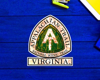 Appalachian Trail Virginia Rustic Hiking Sticker Decal 3.25"