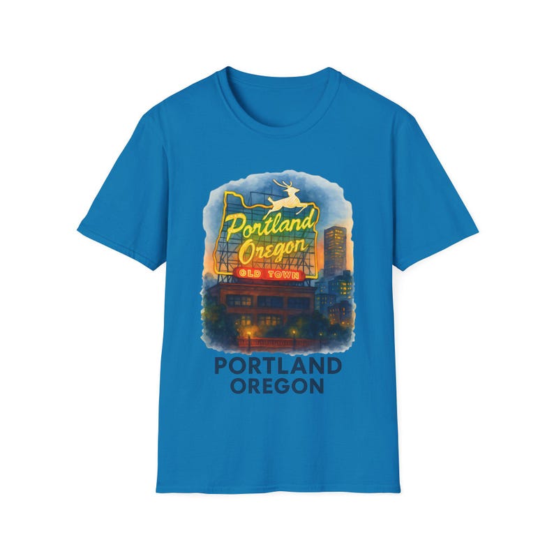 Portland Oregon Softstyle T-Shirt, lässiges T-Shirt, Reise-Souvenir-Shirt - Unisex-Kleidung, trendiges Top, bequemes T-Shirt, Urlaubs-Shirt, Geschenk Bild 9