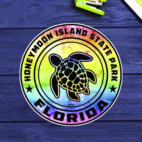 Honeymoon Island State Park Beach Florida Sticker Decal 3" Vinyl Sea Turtle