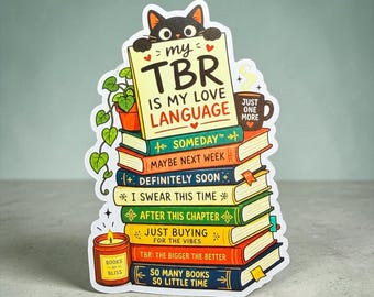 TBR Book Obsession Sticker Book Lover Reading Vinyl Decal Bibliophile Gift Reader Aesthetic