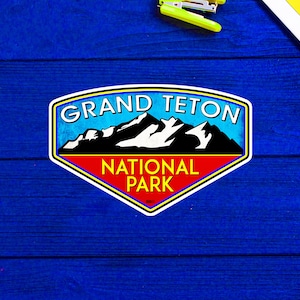 Grand Teton Nationalpark Wyoming Wandern Camping Aufkleber 4 "x 2,6"
