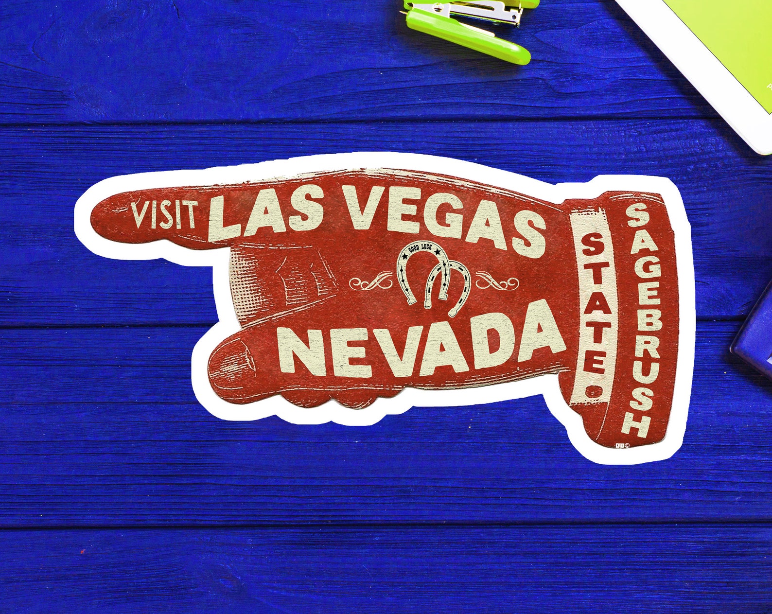 Las Vegas Nevada Decal Sticker 3.75 Vintage Hand Etsy