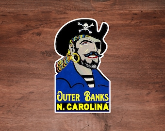Pegatina de piratas de Carolina del Norte de Outer Banks (9,5 cm)