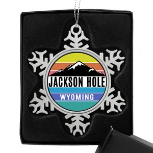 Pewter Finish Christmas Ornament Ski Jackson Hole Skiing 3&quot; Ski Metal Wyoming