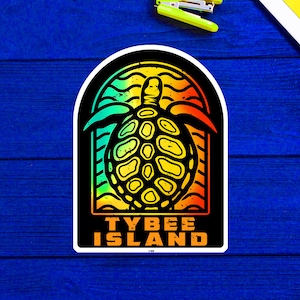 Tybee Island Georgia Sea Turtle GA Sticker 4&quot;