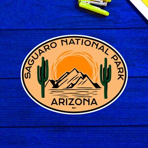 Saguaro National Park Vinyl Decal Sticker 4&quot; x 3&quot; Texas Cactus