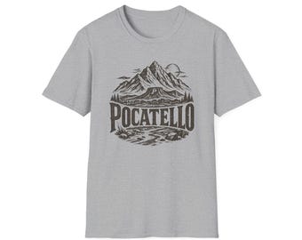 Pocatello Idaho Mountain Logo T-Shirt | Vintage Mountain Scenic Tee