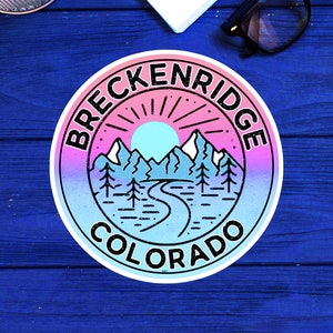 Skiing Breckenridge Colorado Decal Sticker 3&quot; Hiking Snowboarding Ski