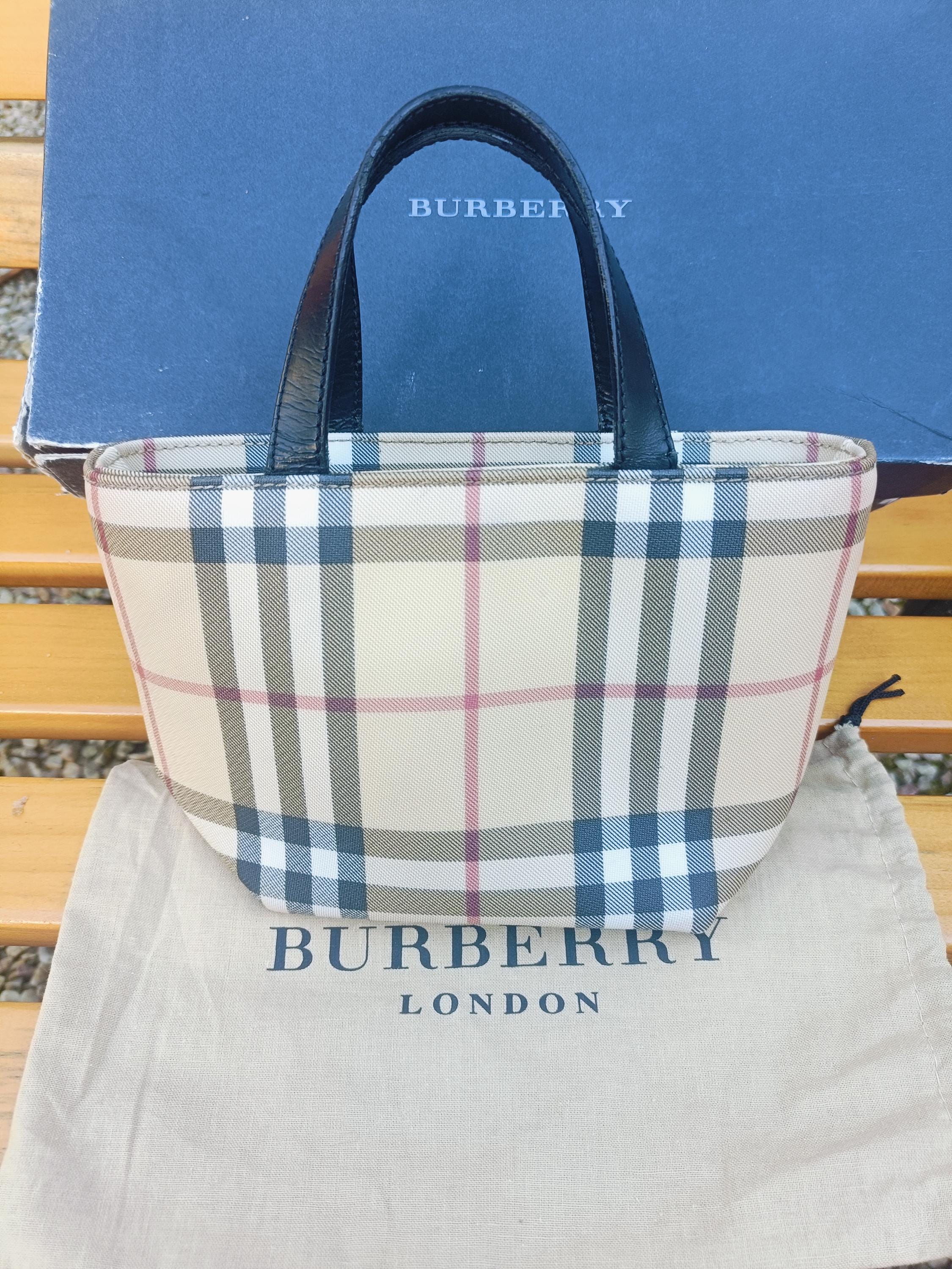 Y2K Burberry Mini Check Prorsum Zip Close Leather Strap