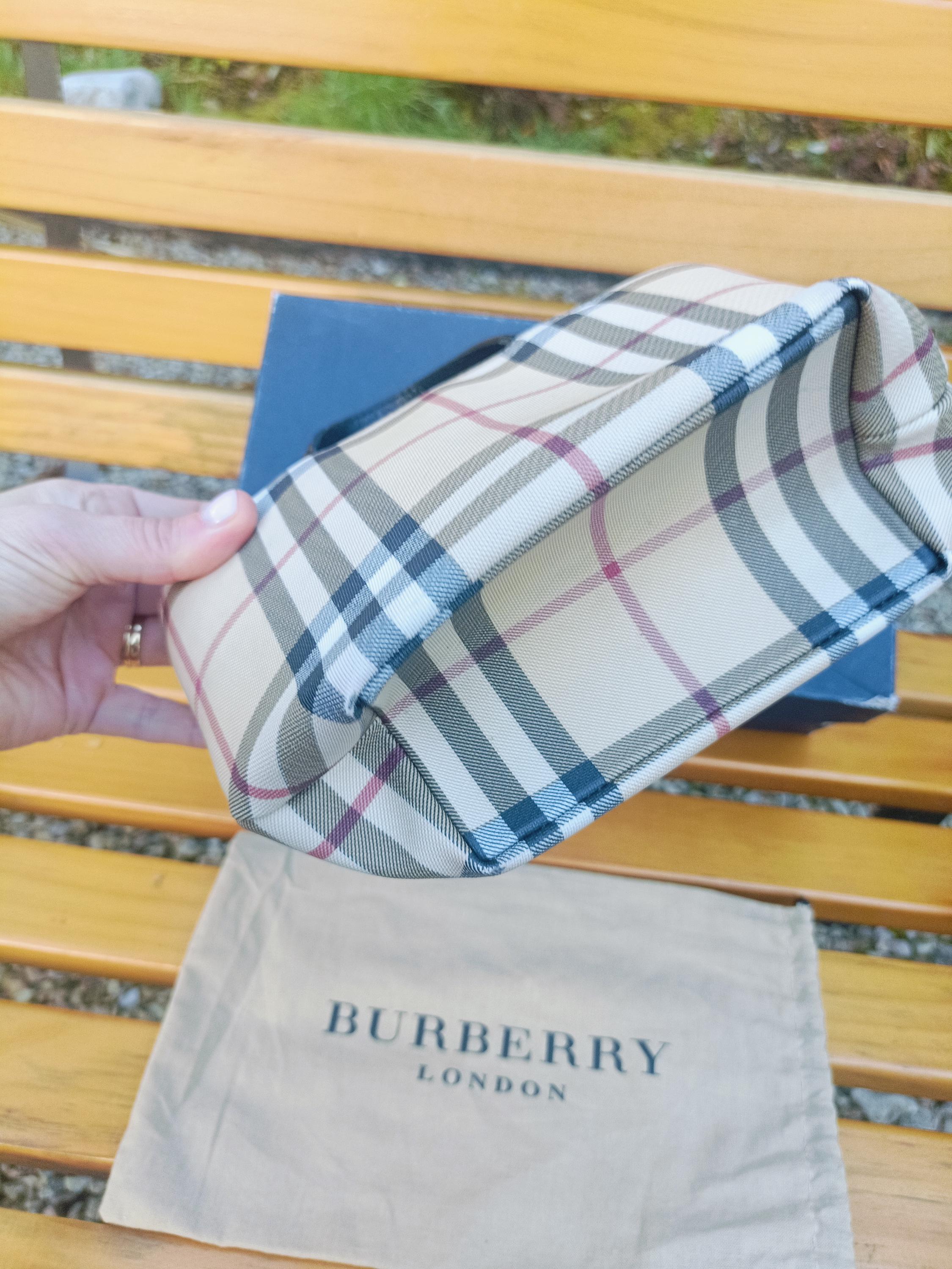 Y2K Burberry Mini Check Prorsum Zip Close Leather Strap